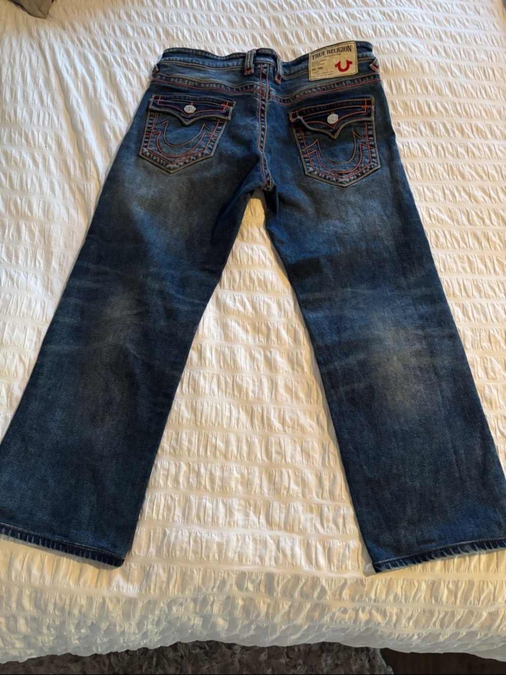 True Religion Blue Denim Jeans with Red Label Accents - Picture 15 of 15
